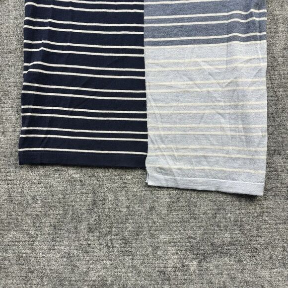 Autumn Cashmere Sweater Women XS Blue Stripe Patchwork Assymetrical Tee - Picture 8 of 13